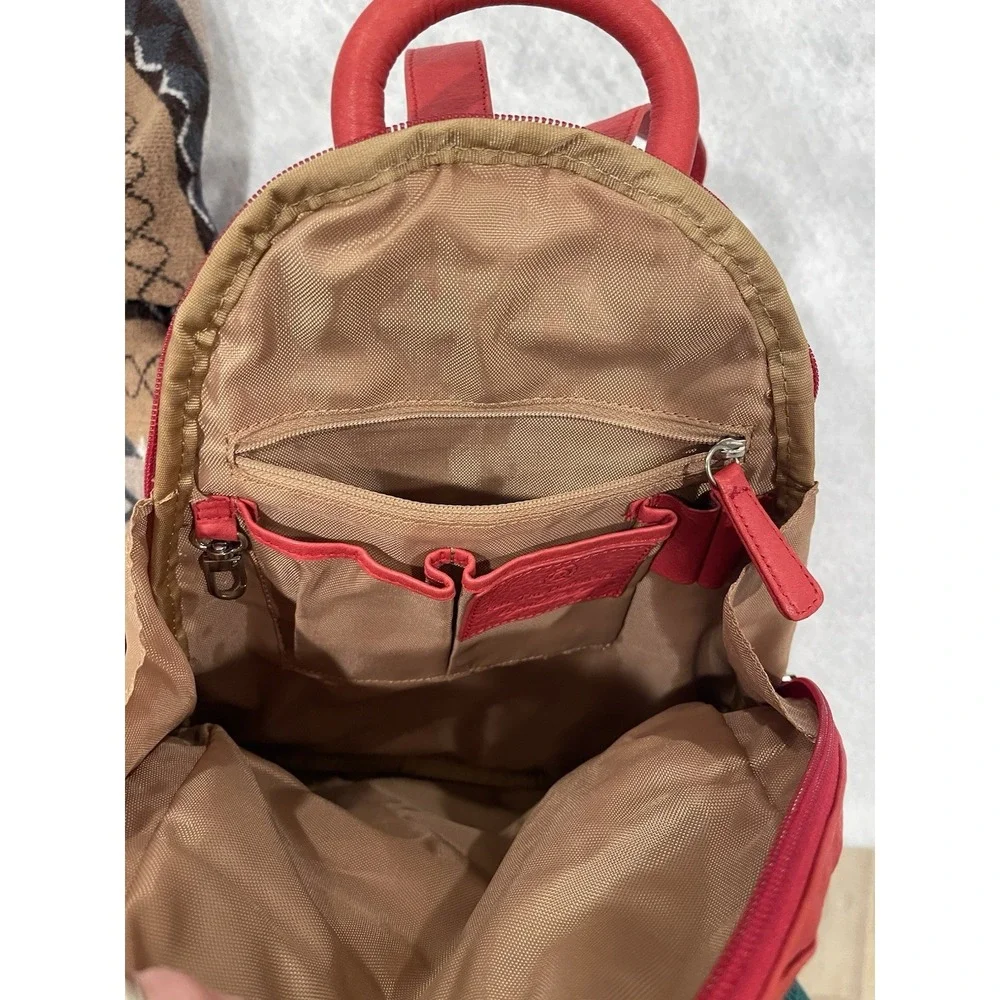Osgoode Marley Organizer‎ Backpack Soft Leather Bag Red